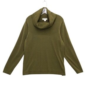 Coldwater Creek Sweater Cowl Neck Metallic‎ Sparkle Green 1X